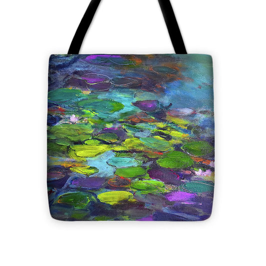 Water Lilies, Shades of Purple - Tote Bag