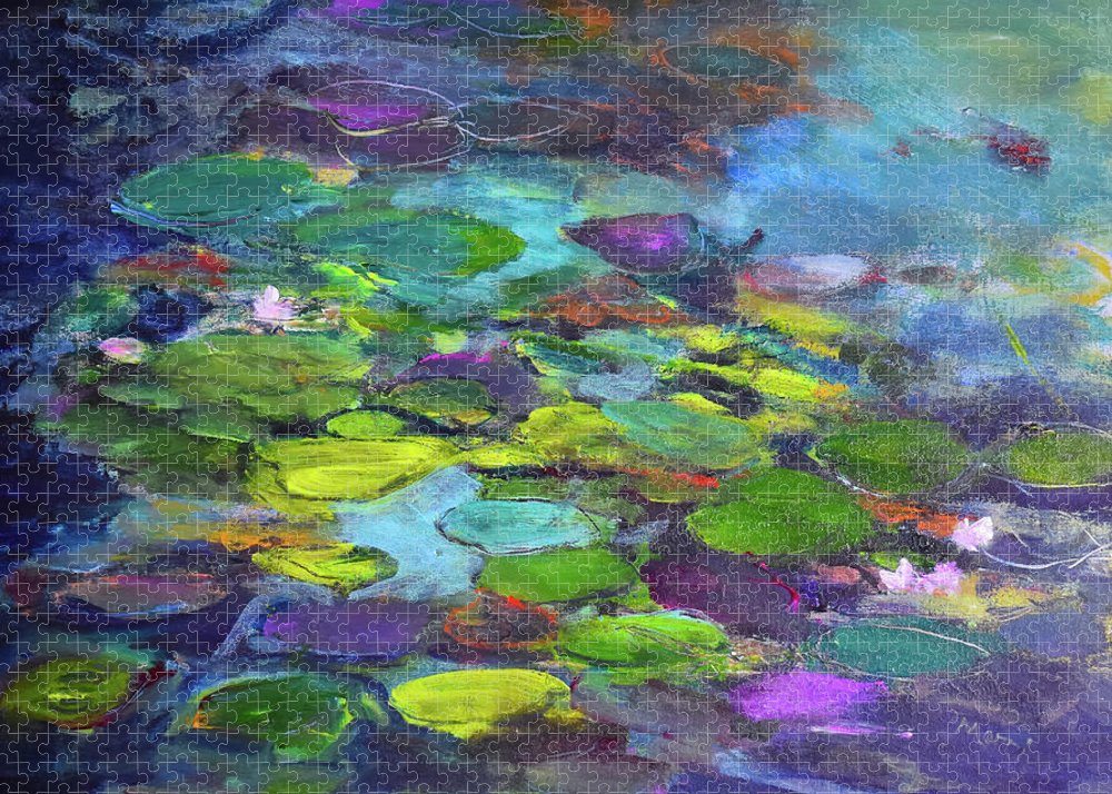 Water Lilies, Shades of Purple - Puzzle