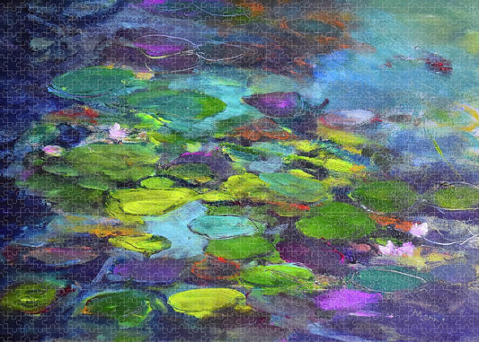 Water Lilies, Shades of Purple - Puzzle