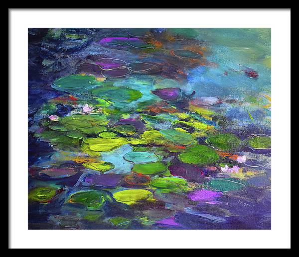 Water Lilies, Shades of Purple - Framed Print