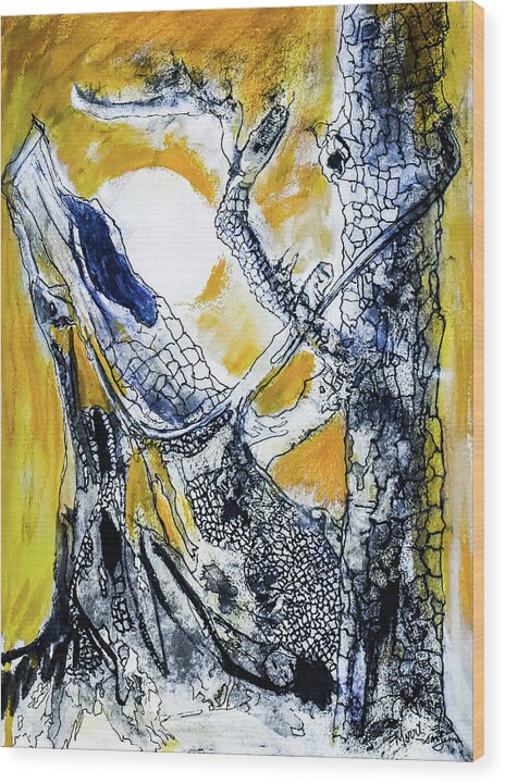 Secrets of the Yellow Moon 1 - Wood Print