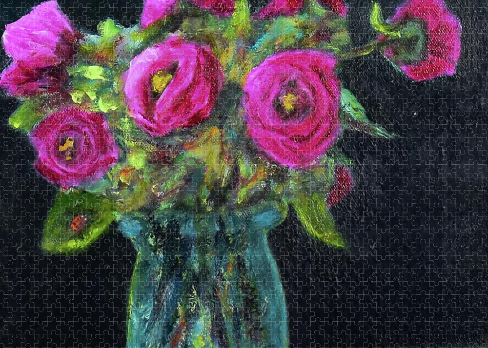 Ladybug and Pink Roses - Puzzle