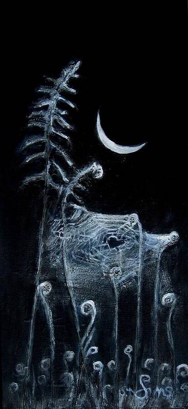 Love Note to the Moon spider spun - Art Print