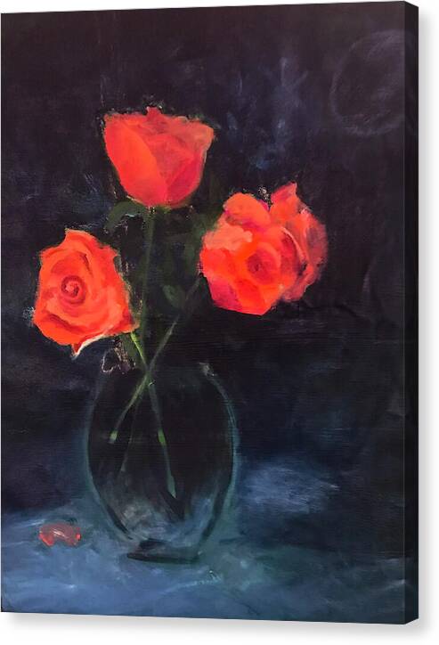 Orange Roses still life 2 - Canvas Print