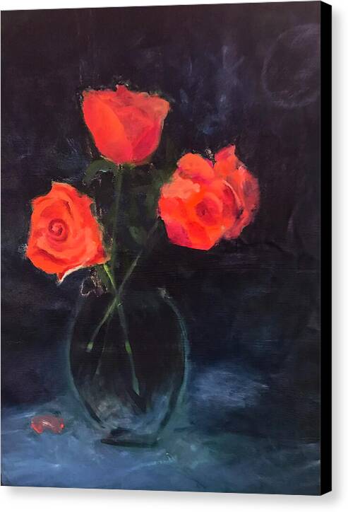 Orange Roses still life 2 - Canvas Print