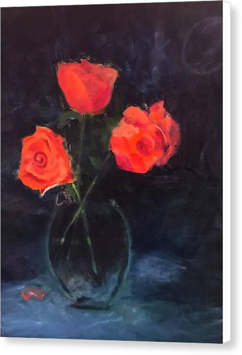 Orange Roses still life 2 - Canvas Print