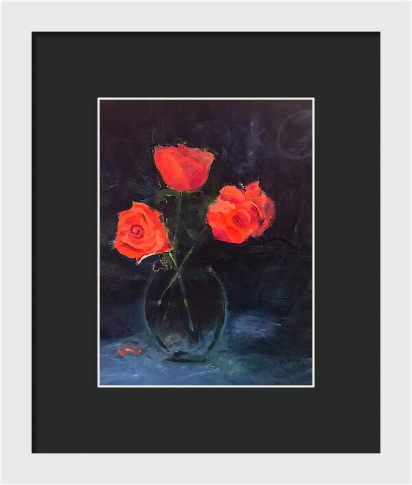Orange Roses still life 2 - Framed Print