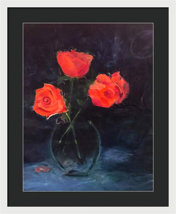 Orange Roses still life 2 - Framed Print