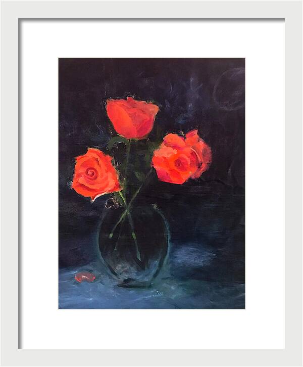 Orange Roses still life 2 - Framed Print