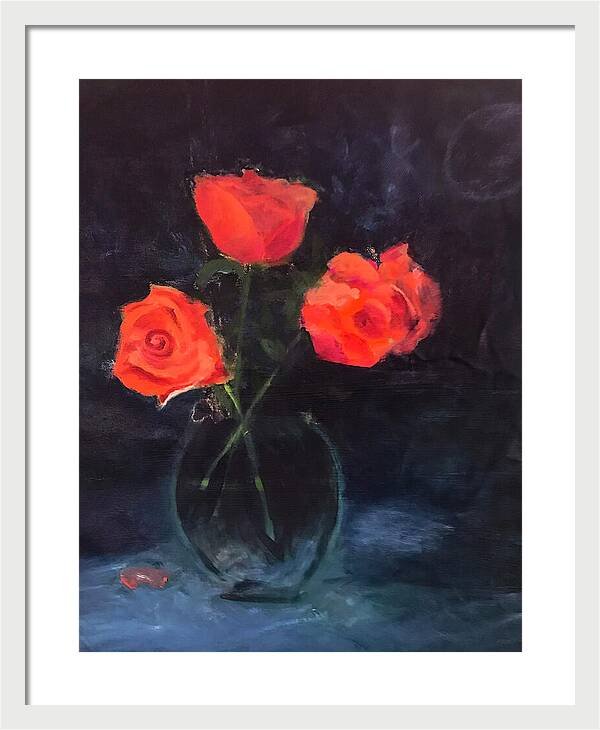 Orange Roses still life 2 - Framed Print
