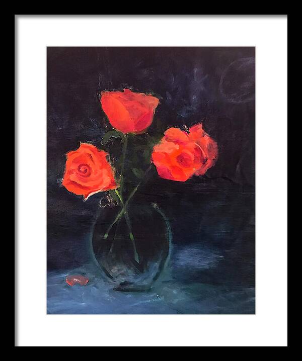 Orange Roses still life 2 - Framed Print