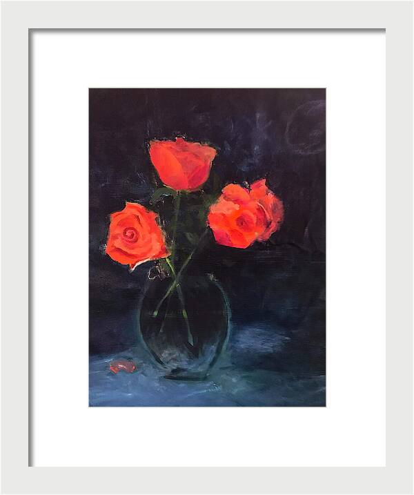 Orange Roses still life 2 - Framed Print