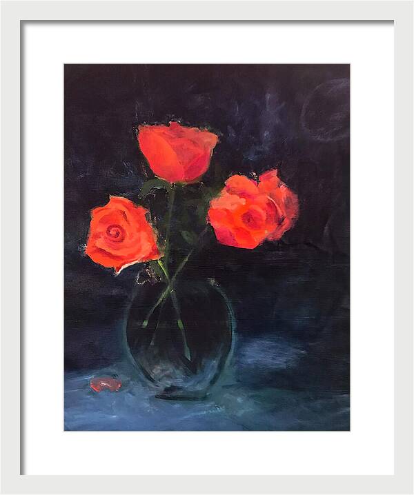 Orange Roses still life 2 - Framed Print