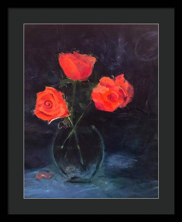 Orange Roses still life 2 - Framed Print