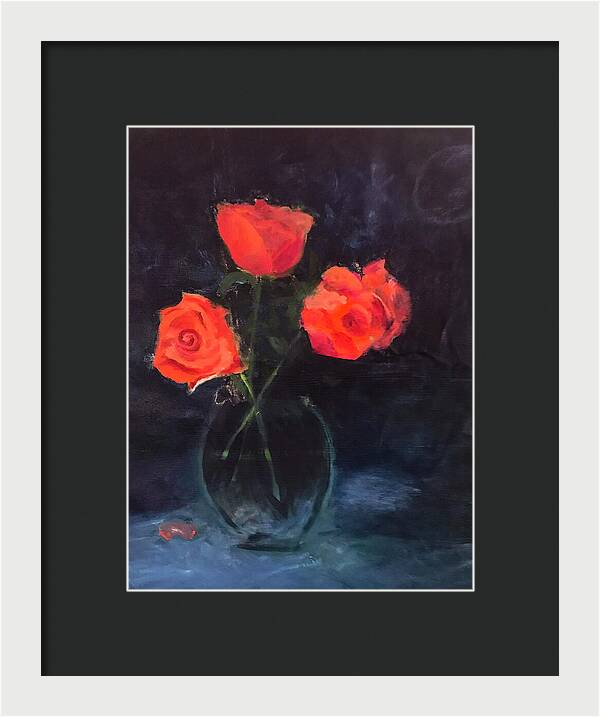 Orange Roses still life 2 - Framed Print