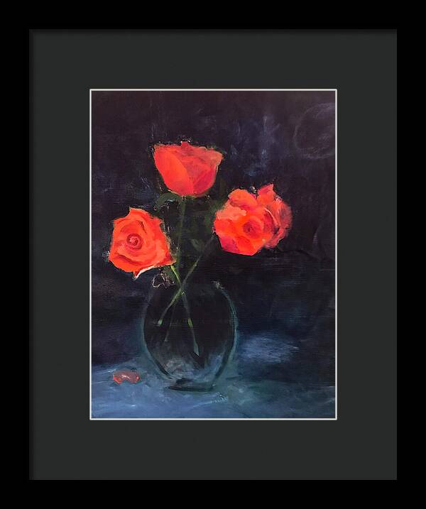 Orange Roses still life 2 - Framed Print