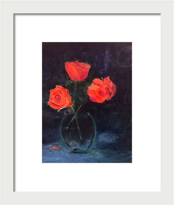 Orange Roses still life 2 - Framed Print