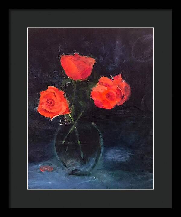 Orange Roses still life 2 - Framed Print