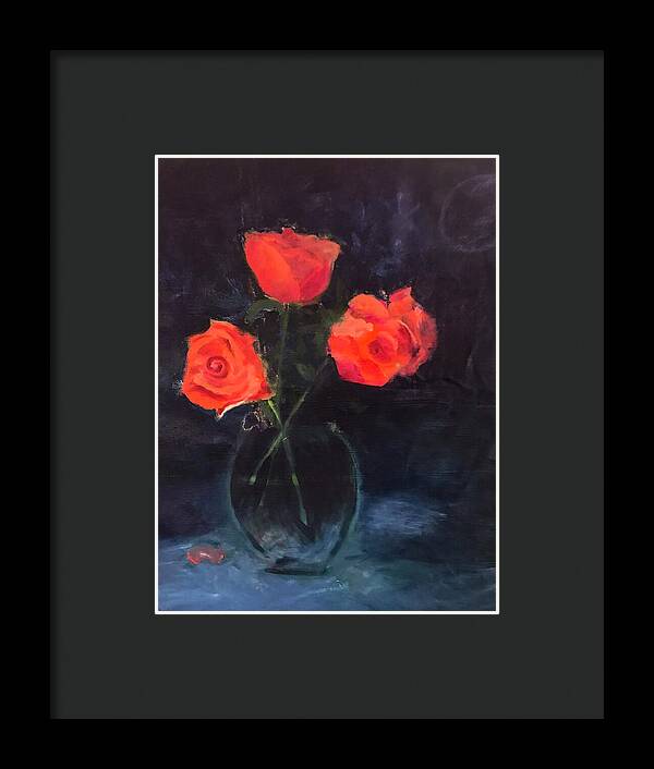 Orange Roses still life 2 - Framed Print