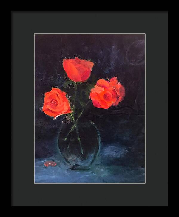 Orange Roses still life 2 - Framed Print