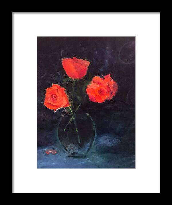 Orange Roses still life 2 - Framed Print