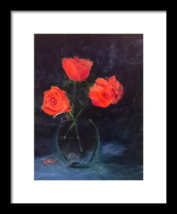 Orange Roses still life 2 - Framed Print