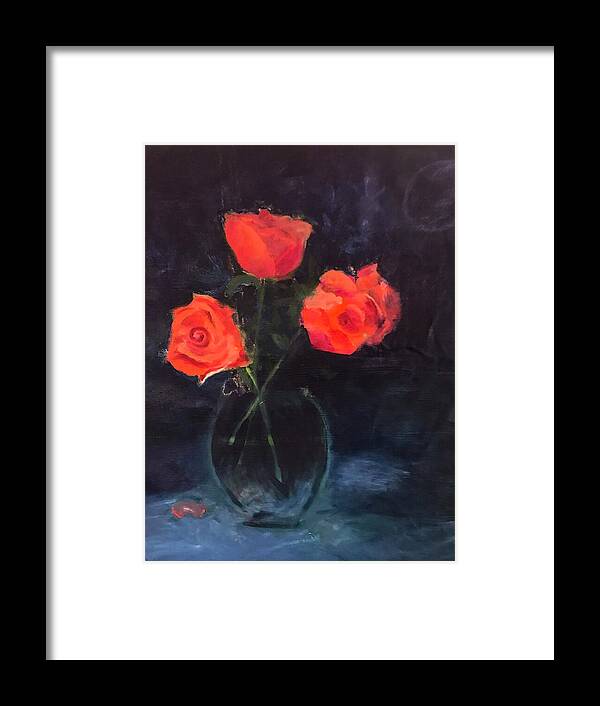 Orange Roses still life 2 - Framed Print