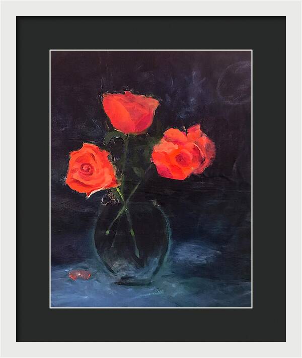 Orange Roses still life 2 - Framed Print