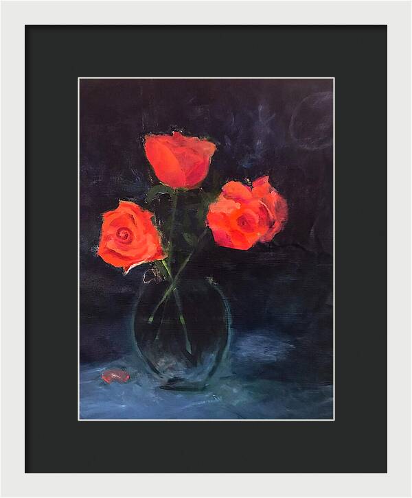 Orange Roses still life 2 - Framed Print