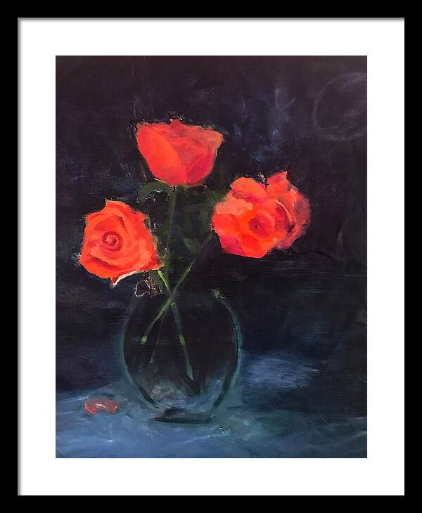 Orange Roses still life 2 - Framed Print