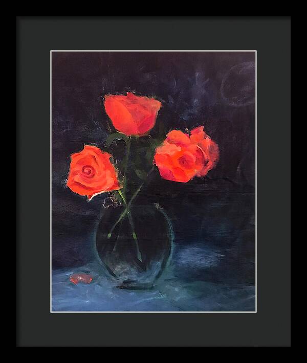 Orange Roses still life 2 - Framed Print