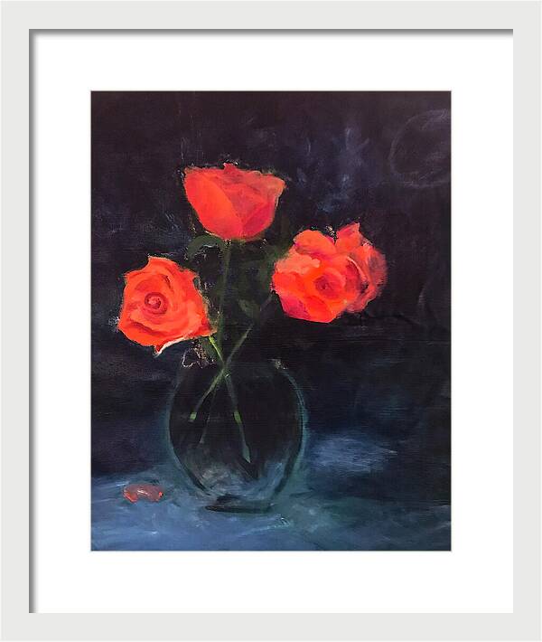 Orange Roses still life 2 - Framed Print