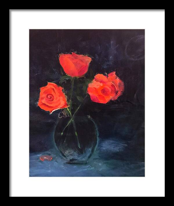 Orange Roses still life 2 - Framed Print
