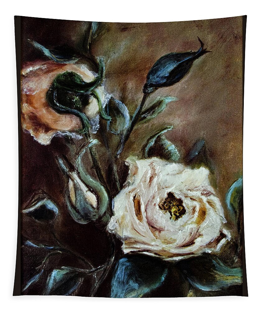 Pink Roses and Regrets -original in private collection - Tapestry