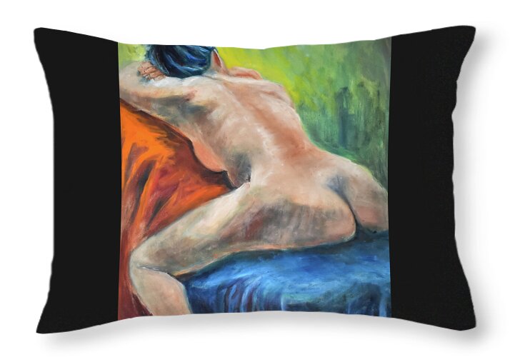 Sleeping Nude Model - Throw Pillow