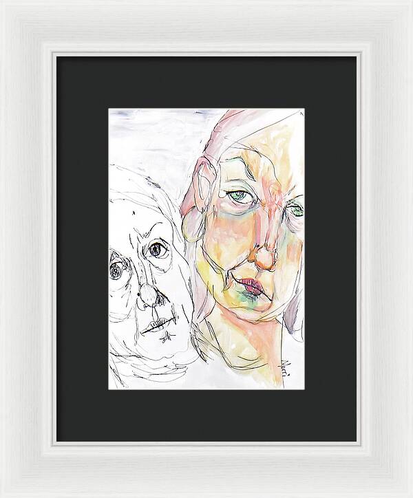 Contour Drawing - Self Portrait - Nfs - Framed Print