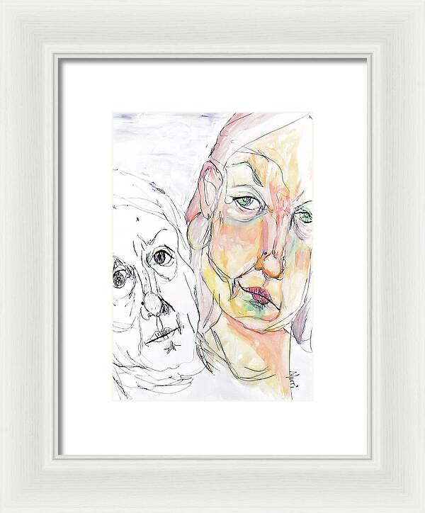 Contour Drawing - Self Portrait - Nfs - Framed Print