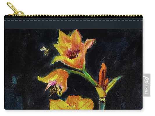 The Runaway Bee, he may have to spend the night - Open Window series - Zip Pouch