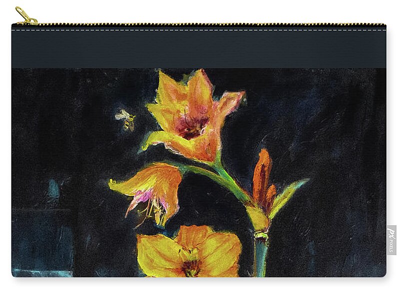 The Runaway Bee, he may have to spend the night - Open Window series - Zip Pouch