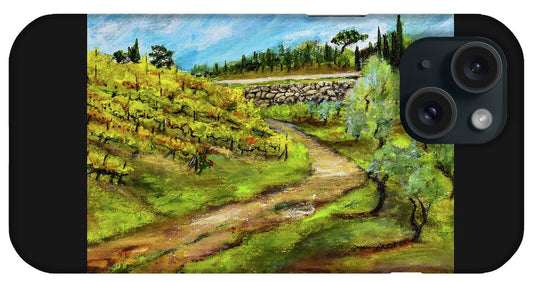 Vineyard Road - Tuscany, Italy 'en plein air - Phone Case