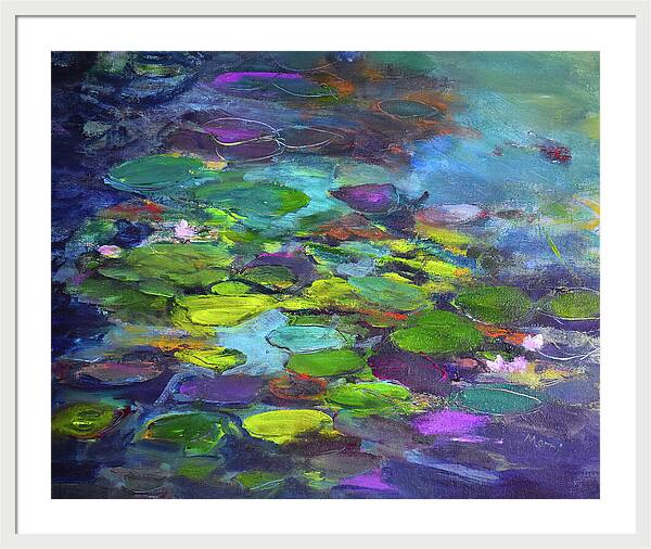 Water Lilies, Shades of Purple - Framed Print