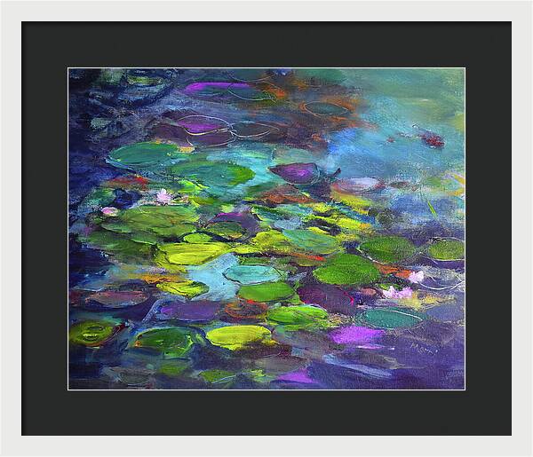 Water Lilies, Shades of Purple - Framed Print