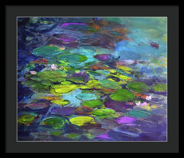 Water Lilies, Shades of Purple - Framed Print