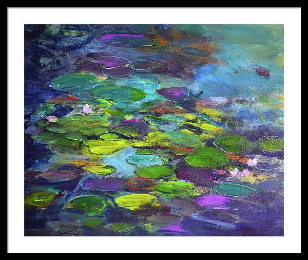 Water Lilies, Shades of Purple - Framed Print