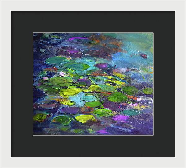 Water Lilies, Shades of Purple - Framed Print