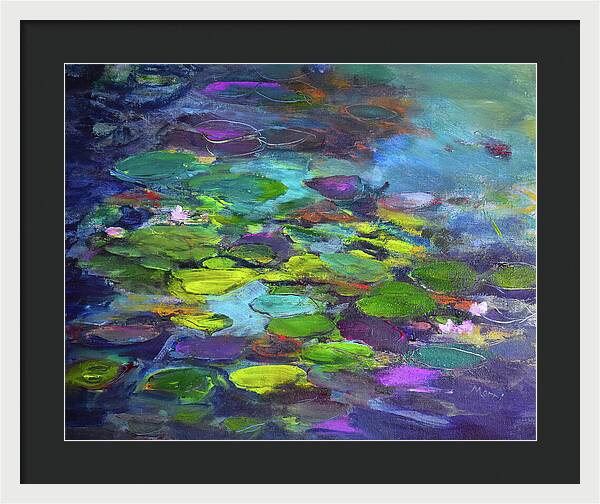 Water Lilies, Shades of Purple - Framed Print