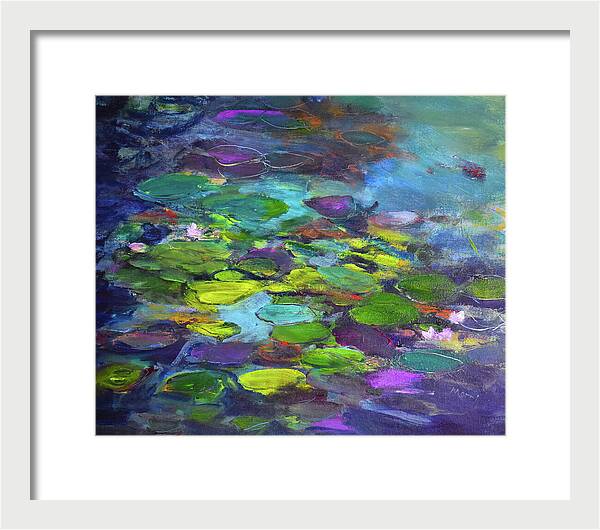 Water Lilies, Shades of Purple - Framed Print