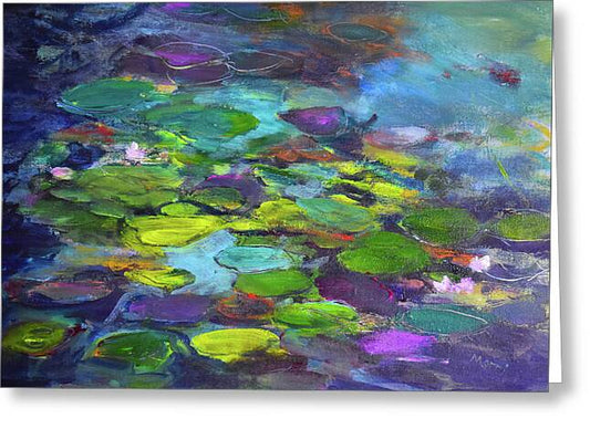 Water Lilies, Shades of Purple - Artisan Card