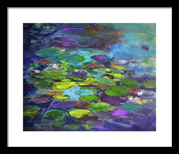 Water Lilies, Shades of Purple - Framed Print