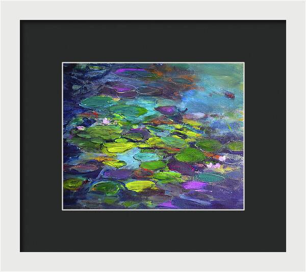 Water Lilies, Shades of Purple - Framed Print